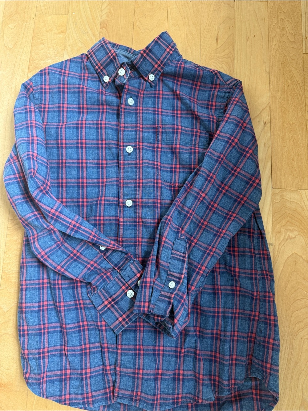 Crewcuts Blue and Red Plaid Button-Down Shirt